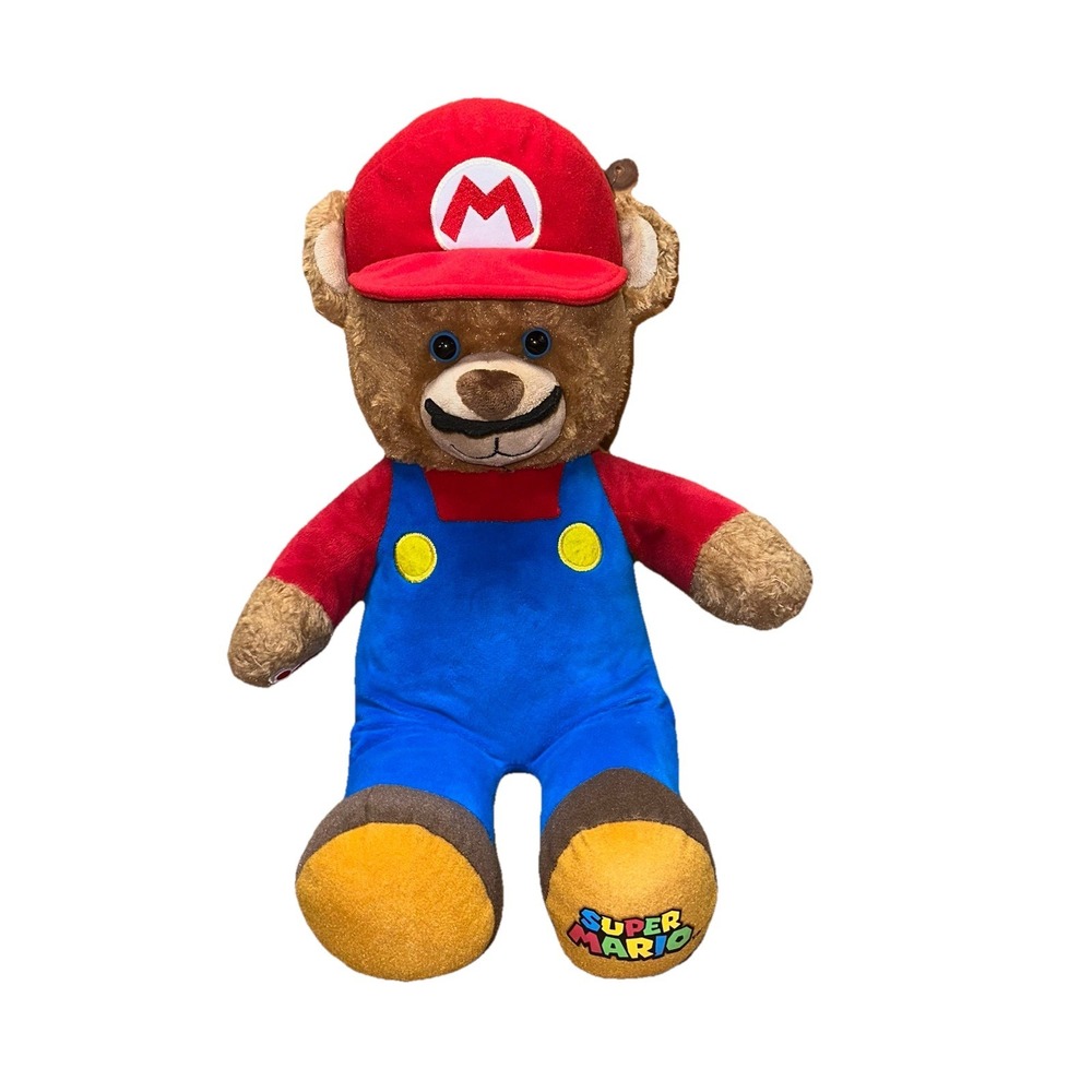 Nintendo Build A Bear Super Mario Bros Stuffed Plush Bear DISCONTINUED BAB 2017